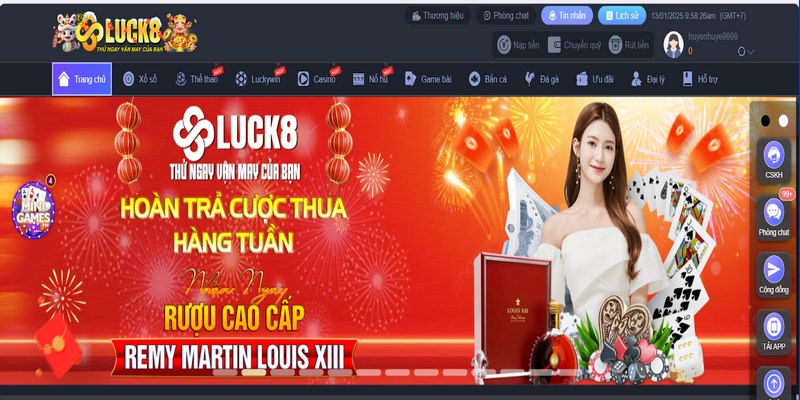 Sảnh chơi LUCK8 chất lượng từ các đối tác nổi tiếng
