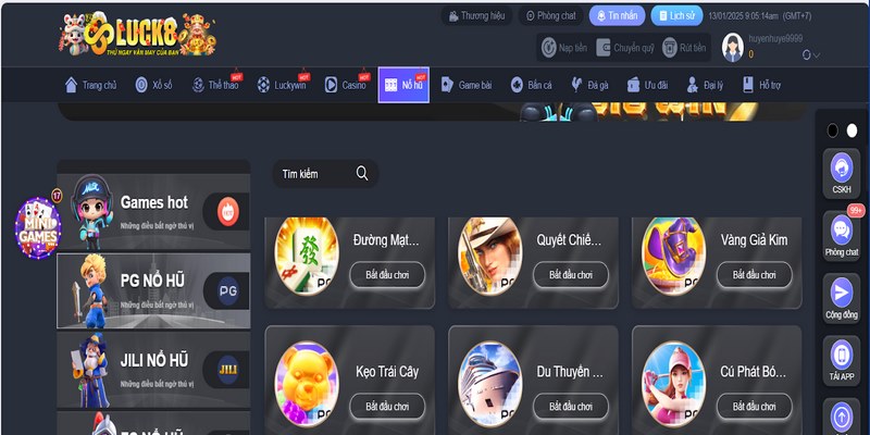 Việc tham gia trò chơi cược slot trên LUCK8 vô cùng đơn giản