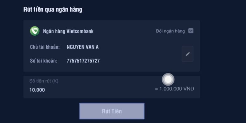 Cung cấp đầy đủ dữ liệu cần thiết theo yêu cầu từng kênh rút tiền